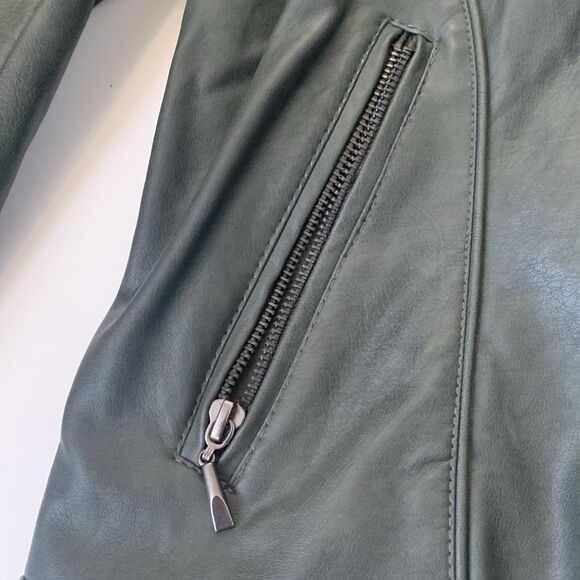 Bernardo Faux Leather Moto Jacket Women Size 1X/XL Rocker Biker Grunge Gray - Picture 7 of 14